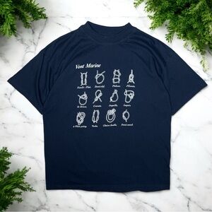 Vintage Vent Marine Nautical Knot Graphic Novelty Print T-Shirt Men's